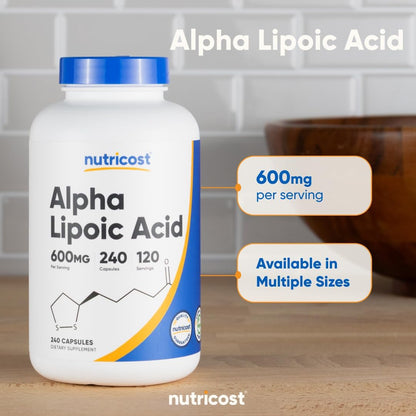 Nutricost Alpha Lipoic Acid 600mg Per Serving, 240 Capsules