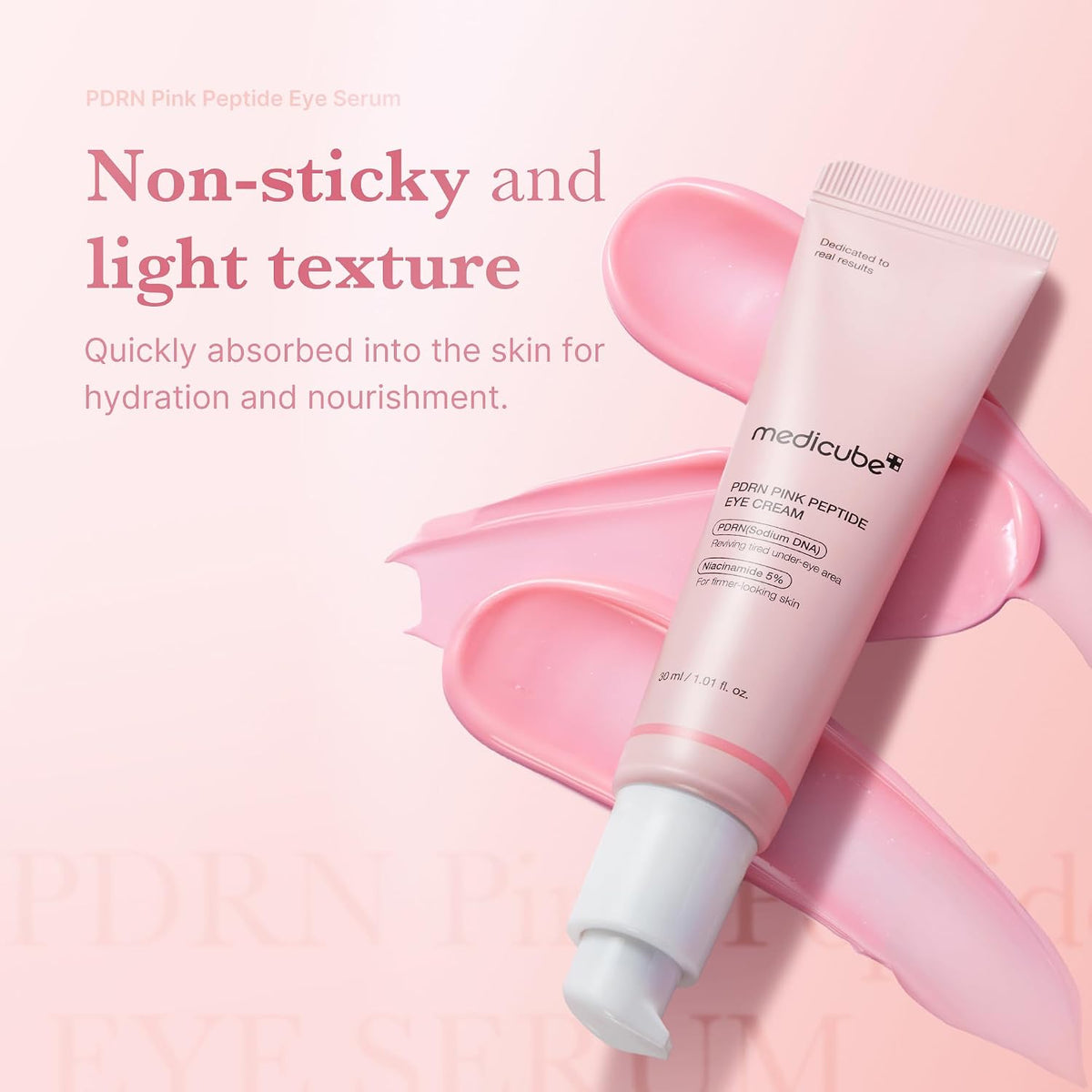 medicube Eye Serum with Salmon DNA PDRN & Pink Peptides, Korean Skincare, 1.01 fl.oz (Pack of 2)