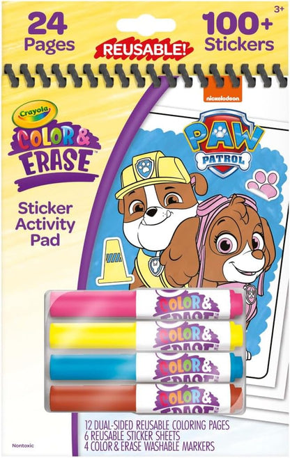 Crayola PAW Patrol Sticker Activity Pad, 12 PAW Patrol Coloring Pages, 100+ Stickers, Travel Activity, PAW Patrol Toys, Toddler Gifts