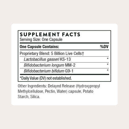 THORNE FloraMend Prime Probiotic, 5 Billion Live Cells, 30 Capsules