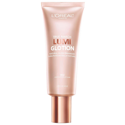 L'Oreal Paris Makeup True Match Lumi Glotion, Natural Glow Enhancer, Illuminator Highlighter, Bronzing Drops For a Sun-Kissed Glow For Face and Body, 902 Light, 1.35 fl oz