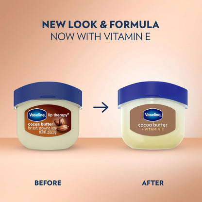Vaseline Lip Therapy Cocoa Butter 6-Pack – Mini Lip Balms for Soft, Glowing Lips, 0.25 Oz Ea