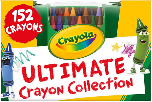 Crayola Ultimate Crayon Box Collection (152ct), Cute School Supplies for Kids, Bulk Crayons Caddy, Kindergarten & Elementary Classroom Must Haves, Ages 3+