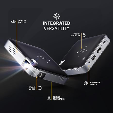 KODAK Luma 150 Type 4 Pocket DLP Pico Projector Kit, Mini Projector, Black