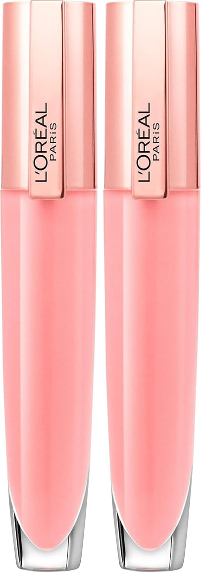 L'Oreal Paris Glow Paradise Hydrating Tinted Lip Balm-in-Gloss with Pomegranate Extract & Hyaluronic Acid, Ultra-Gentle, Non-Sticky Formula, Porcelain Petal, 0.23 fl oz (Pack of 2)
