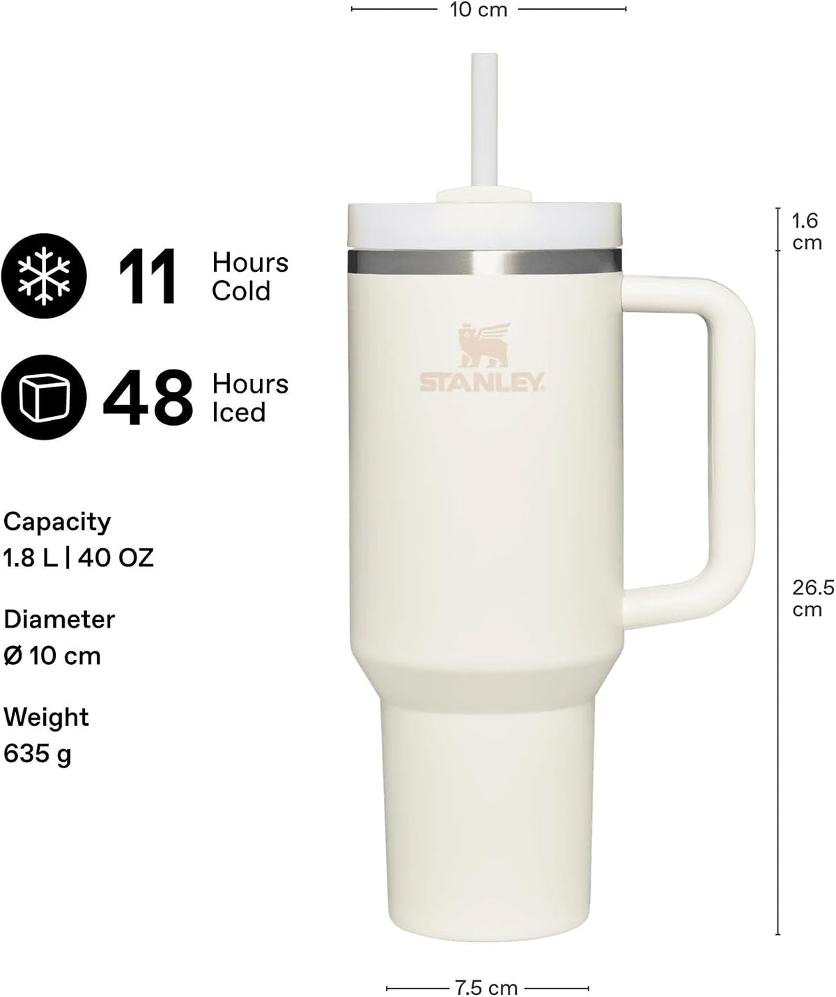 STANLEY Quencher H2.0 Flow State Tumbler, 30 oz, Ash