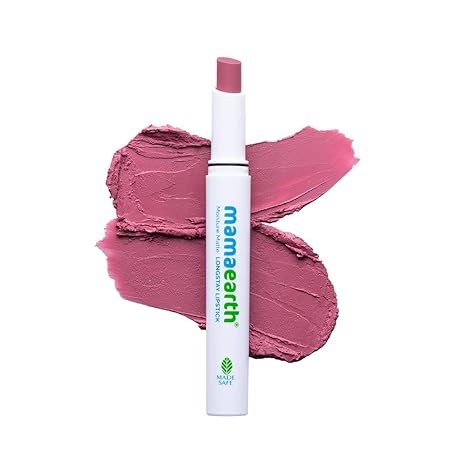 MAMAEARTH Moisture Matte Lipstick with Avocado & Vitamin E, 2g | Smooth matte finish suitable for everyday makeup.
