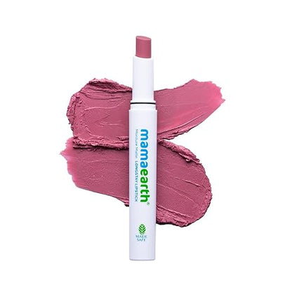MAMAEARTH Moisture Matte Lipstick with Avocado & Vitamin E, 2g | Smooth matte finish suitable for everyday makeup.
