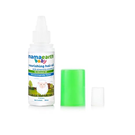 Mamaearth Baby Hair Oil with Almond & Avocado Oil, 100ml | Baby hair oil formulated with almond and avocado oils.