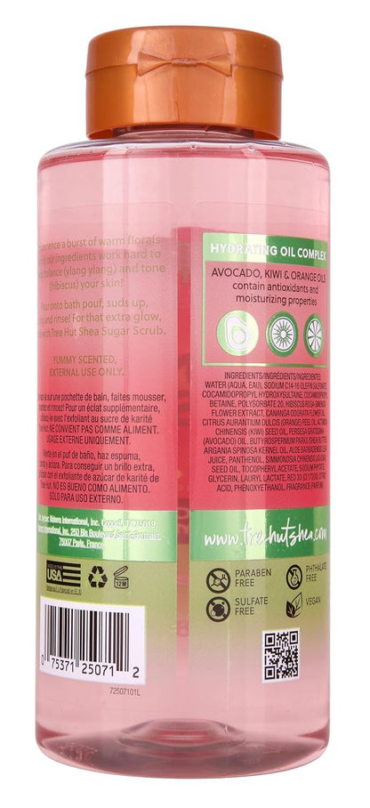 Tree Hut Pink Hibiscus Body Wash, Hydrating & Moisturizing Shower Gel w/Shea Butter & Essential Oils, Soft Smooth Glowing Skin, Gentle Cleanser For All Skin Types, Self Care Gifts for Women, 18 Fl Oz