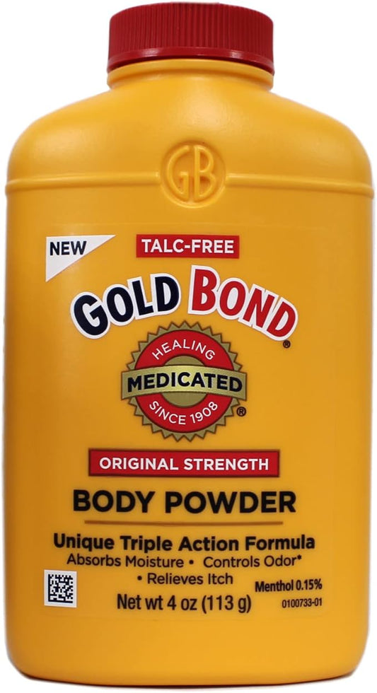 CHATTEM Labs 041167010402 Med Pwdr Size 4z Gold Bond Medicated Powder 4oz, 4 Ounce (Pack of 1), White