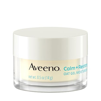 Aveeno Calm + Restore Oat Gel Facial Moisturizer, Fragrance-Free, 0.5 oz