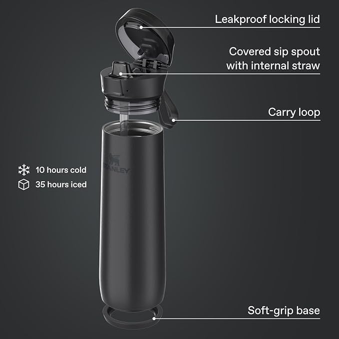 STANLEY Flowstate Spring Bottle, 20 oz, Black 2.0
