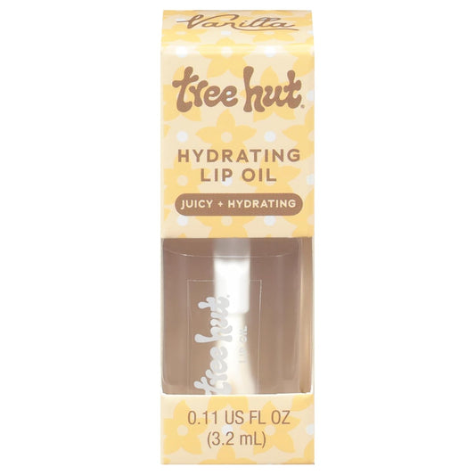 Tree Hut Vanilla Hydrating Lip Oil, Non-Sticky High-Shine Lip Gloss Oil, Moisturizing Formula with Vitamin E & Squalane for Soft, Smooth Lips, 0.11 fl oz