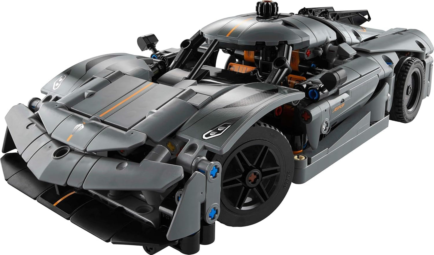 LEGO Technic Koenigsegg Jesko Absolut Grey Hypercar, Sports Car Building Set for Boys and Girls, Vehicle Racing for Kids, Buildable Model Kit, Sport Car Toy, Motor Enthusiasts’ Gift, 42173