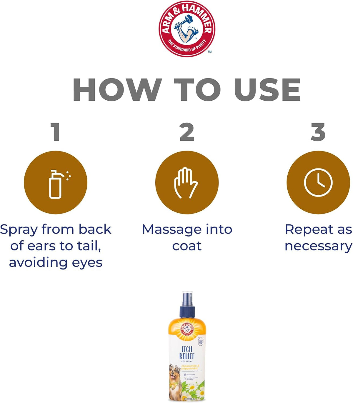 Arm & Hammer Dog Itch Relief Spray, Chamomile & Peppermint, 8 Fl Oz, 2-Pack