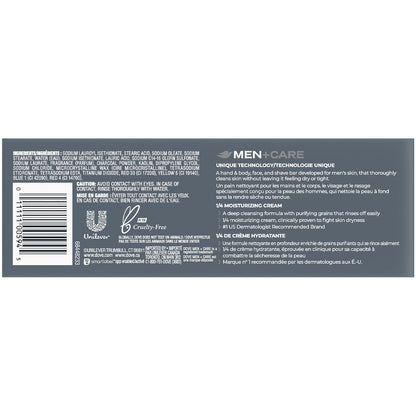 Dove Men+Care Body + Face Bar 2-Pack (12 Bars) – Exfoliating 3-in-1 Charcoal Soap with Clay for Skin Care, Hands & Shaving, 3.75 Oz Ea