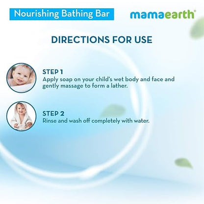 MAMAEARTH Fruit Infused Bathing Bar, 5 x 75g | Formulated with apple, orange, blueberry, strawberry, and mango extracts.