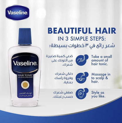 Vaseline Hair Tonic For Men to Replenish Natural Oils & Restores Healthy Hair , Fights Dry Hair, Scalp , and Dandruff , Keep Groomed All Day Neat & Well, 100ml