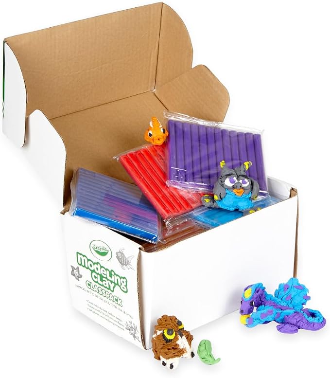 Crayola Modeling Clay Classpack (24 Packs), 12 Colors, Nontoxic, Teacher Classroom Must Haves, School Supplies for Kids | Teacher Supplies, Classroom Must Haves, Nontoxic Modeling Material, DIY Arts & Crafts, Screen Free Activities