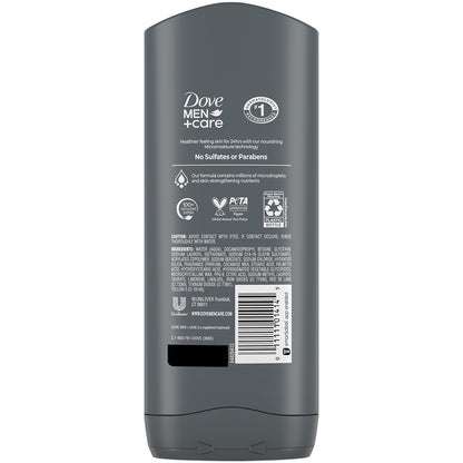 Dove Men+Care Body + Face Wash 3-Pack – Exfoliating Deep Clean with 24HR Nourishing MicroMoisture, Citrus & Cedarwood Scent, 13.5 Oz Ea