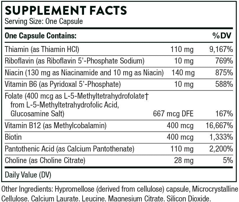 THORNE - Basic B Complex (60 Capsules) & Memoractiv (60 Capsules) Bundle - Supports Brain Health, Cellular Energy Production & Focus - Gluten Free, Dairy Free