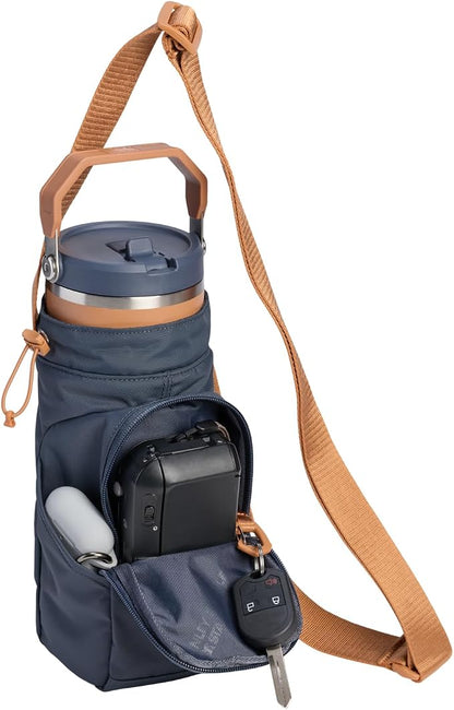 STANLEY Vitalize Carry-All Bag | Bottle Holder with Drawstring Cinch | Adjustable Shoulder Strap | Zippered Valuables Pocket | Durable Recycled Fabric | Twilight