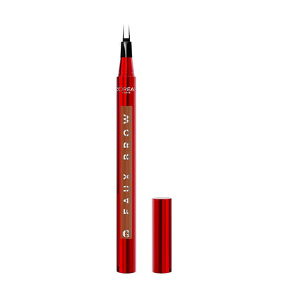 L'Oreal Paris Faux Brow, Hair-Like, Filling Eyebrow Pen with Double-Brush Tip, Fast & Precise Eyebrow Makeup, Auburn, 0.04 Fl Oz