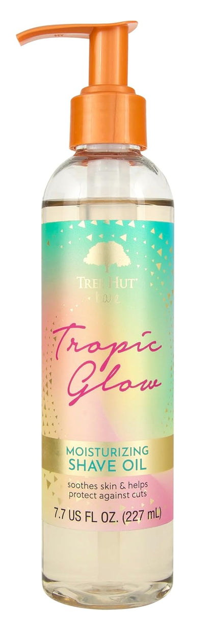 Tree Hut Tropic Glow Moisturizing Shave Oil, Hydrating Gel-to-Oil Formula for a Smooth Shave, Warm Scent, 7.7 fl oz