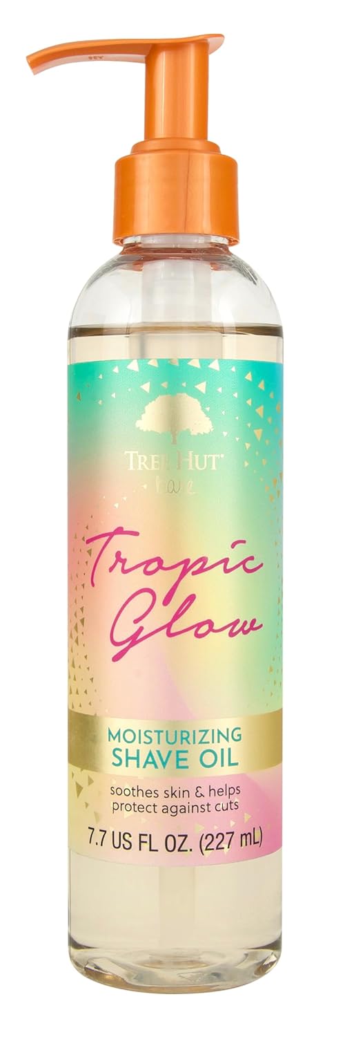 Tree Hut Tropic Glow Moisturizing Shave Oil, Hydrating Gel-to-Oil Formula for a Smooth Shave, Warm Scent, 7.7 fl oz