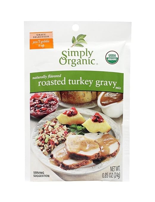 Simply Organic Food Flavor Roasted Turkey Flavored Gravy 0.85 oz. Packet