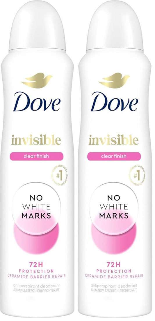 Dove Advanced Care Antiperspirant Deodorant Spray Clear Finish Invisible antiperspirant deodorant tested on 100 colors 72-hour odor and sweat protection with Pro-Ceramide technology 3.8 oz (Pack of 2)