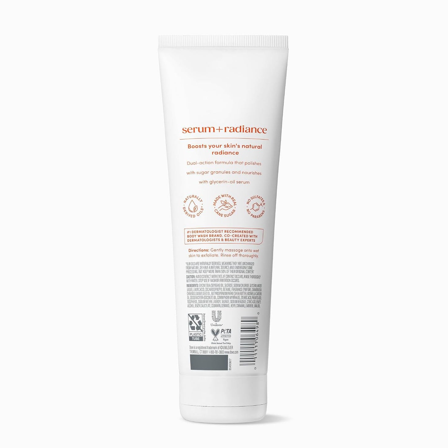 Dove Serum + Radiance Body Scrub with 30% Glycerin‑Oil Serum & Golden Jojoba for Smooth, Radiant Skin 8.5 OZ