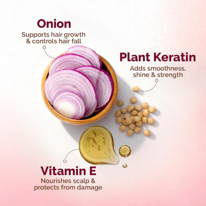 MAMAEARTH Onion Shampoo with Onion & Plant Keratin 20.29 Fl Oz (600ml)