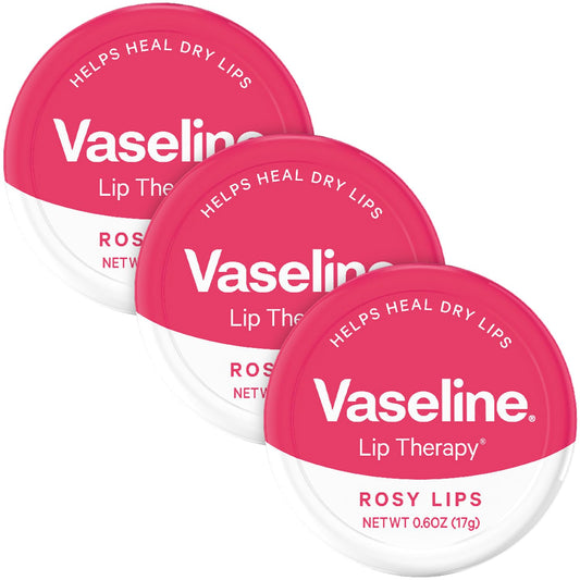 Vaseline Lip Therapy Lip Balm, Rosy Lips 0.6 oz (Pack of 3)