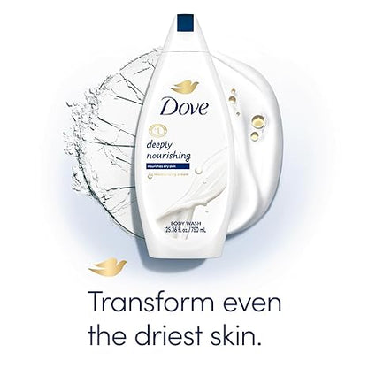 Dove Body Wash 4-Pack – Deeply Nourishing for Softer, Smoother Skin, 25.36 Fl Oz Ea