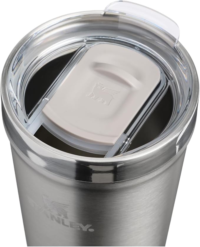 STANLEY Everyday Tumbler 16 oz | Press Fit Drink Through Lid | Beverage, Coffee, and Cocktail Cup | Insulated Stainless Steel Wine Glass | BPA-Free | Stainless Steel Ash
