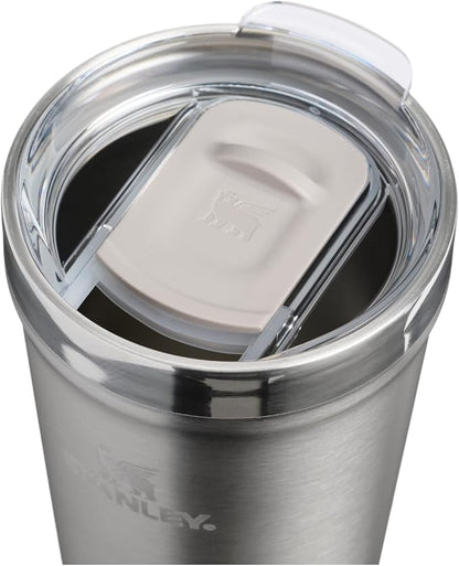 STANLEY Everyday Tumbler 16 oz | Press Fit Drink Through Lid | Beverage, Coffee, and Cocktail Cup | Insulated Stainless Steel Wine Glass | BPA-Free | Stainless Steel Ash