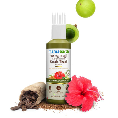 Mamaearth Kerala Thaali Hair Oil with Hibiscus, 150ml | Suitable for regular hair care routines.