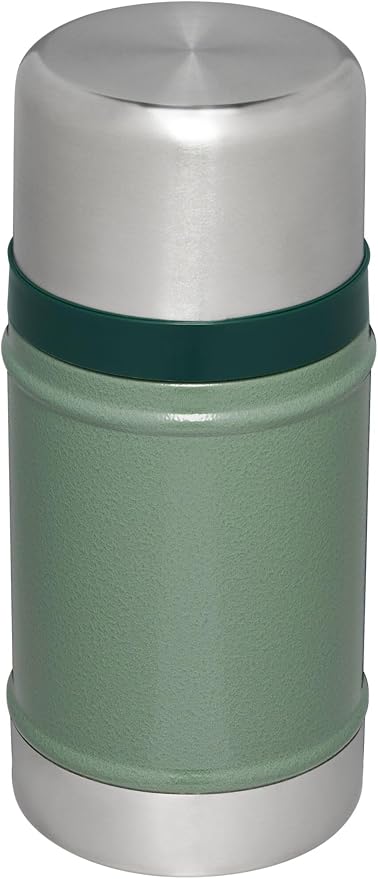 Stanley Classic Legendary Large Food Jar 24 oz | Vacuum Insulated Food Container | Wide Mouth Screw On Lid | Packable for Travel | Stainless Steel & Leakproof Lid | Hammertone Green