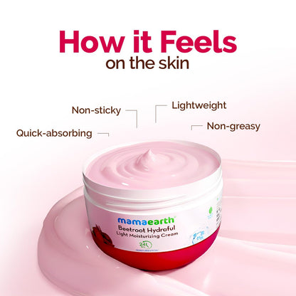 MAMAEARTH Beetroot Hydraful Light Moisturizing Cream for Soft and Smooth Skin 200g