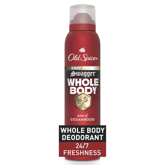 Old Spice Whole Body Deodorant for Men, Swagger, Aluminum Free Spray for 24/7 Freshness, Dermatologist Tested Whole Body Deodorant, 3.5 Ounce