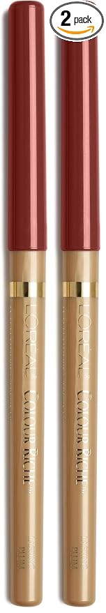 L'Oreal Paris Colour Riche Lip Liner Pencil,Creamy Lip Liner with Omega 3 and Vitamin E,772 Lasting Plum (Deep Reddened Plum),(Pack of 2)
