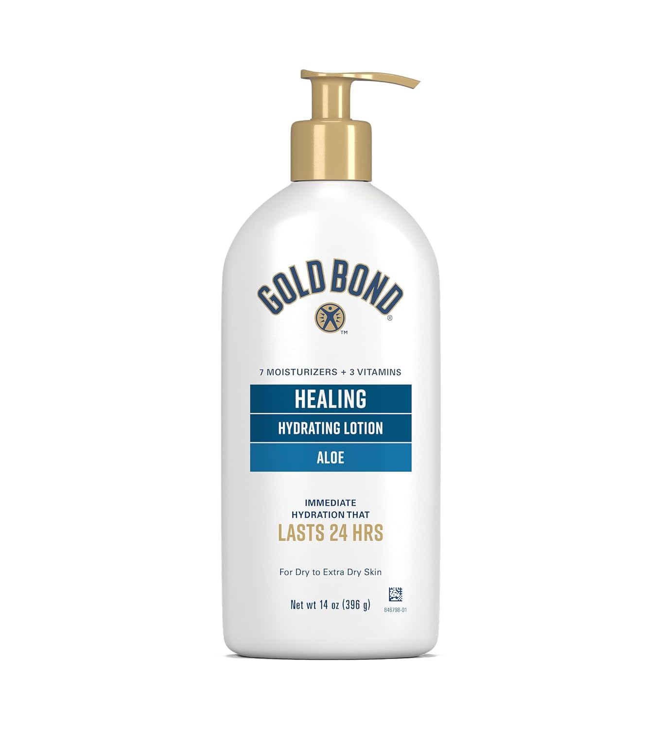 Gold Bond Healing Hydrating Lotion, 14 Oz, Aloe Body Lotion for Dry Skin | Healing lotion with aloe, non greasy body lotion, quick-absorbing, moisturizes, immediate 24-Hour hydration
