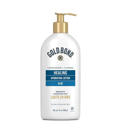 Gold Bond Healing Hydrating Lotion, 14 Oz, Aloe Body Lotion for Dry Skin | Healing lotion with aloe, non greasy body lotion, quick-absorbing, moisturizes, immediate 24-Hour hydration