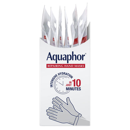 Aquaphor Repairing Hand Masks, Moisturizing Gloves for Dry Hands, Moisturizer for Dry Skin with Avocado Oil and Shea Butter, Pack of 18