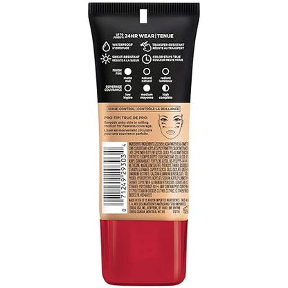 L'Oreal Paris Infallible Pro-Matte Foundation, Golden Beige [104] 1 oz (Pack of 2)