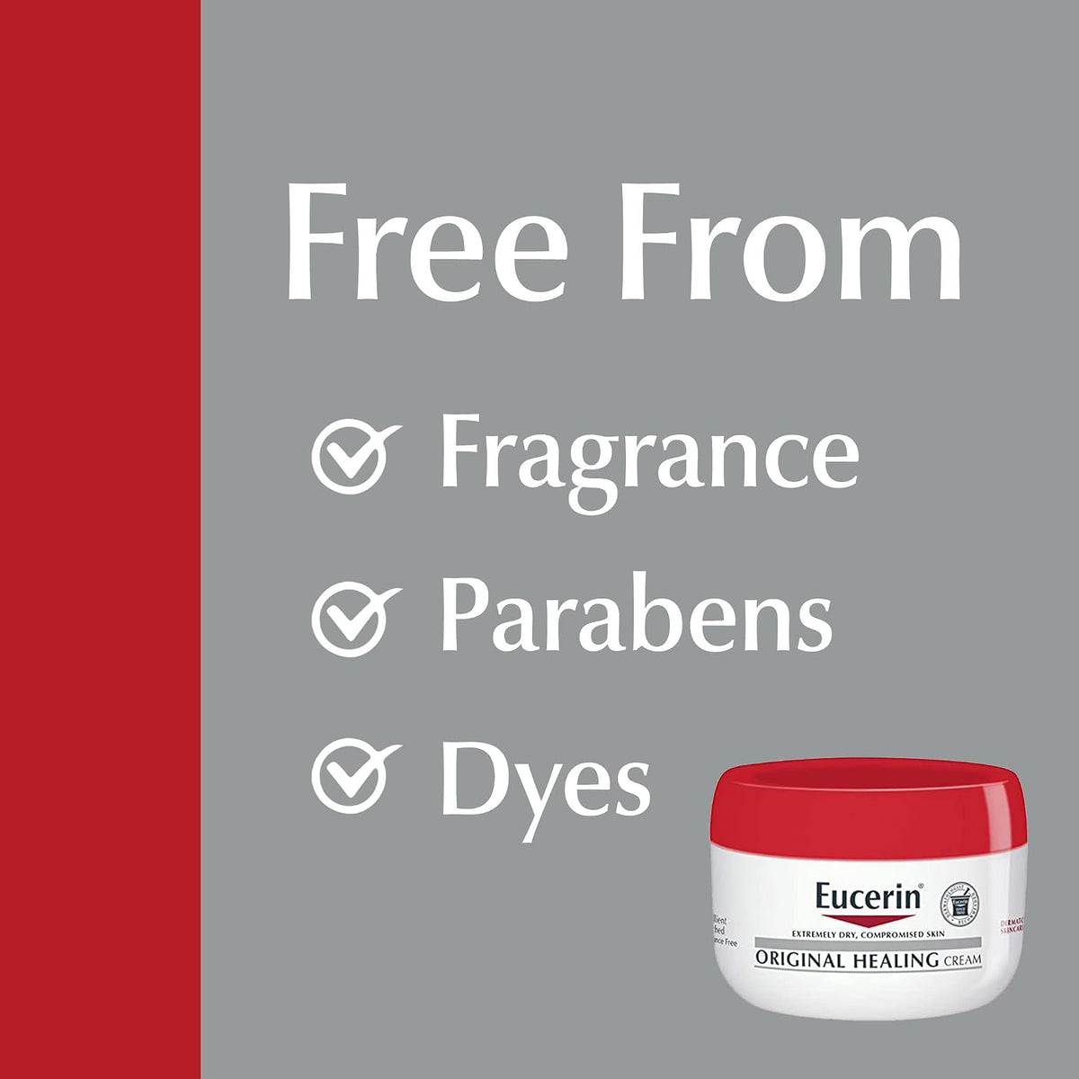 Eucerin Original Healing Cream, Unscented Body Cream for Extremely Dry, Sensitive and Compromised Skin, Emollient Enriched Body Moisturizer, 16 Oz Jar, (Pack of 12)