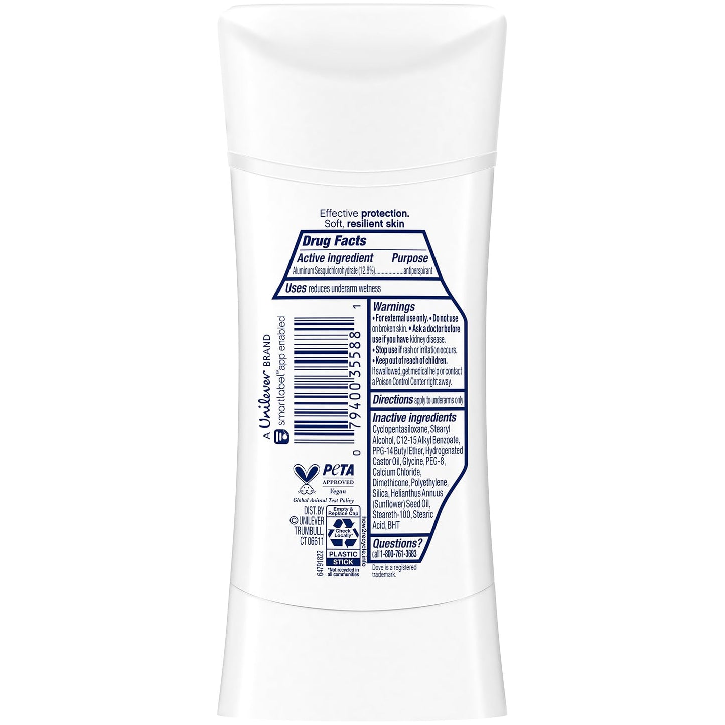 Dove Advanced Care Antiperspirant Deodorant, Sensitive, Unscented 3-Pack – 72 Hours of Odor & All Day Wetness Protection, 2.6 Oz Ea