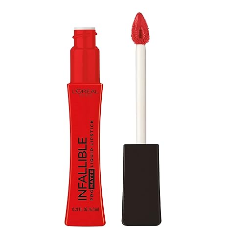 L’Oréal Paris Infallible Pro Matte Liquid Lipstick, Long-Lasting Intense Matte Color, Up to 16HR Wear, highly pigmented, full coverage liquid lipstick, Red Affair, 0.21 fl. oz.